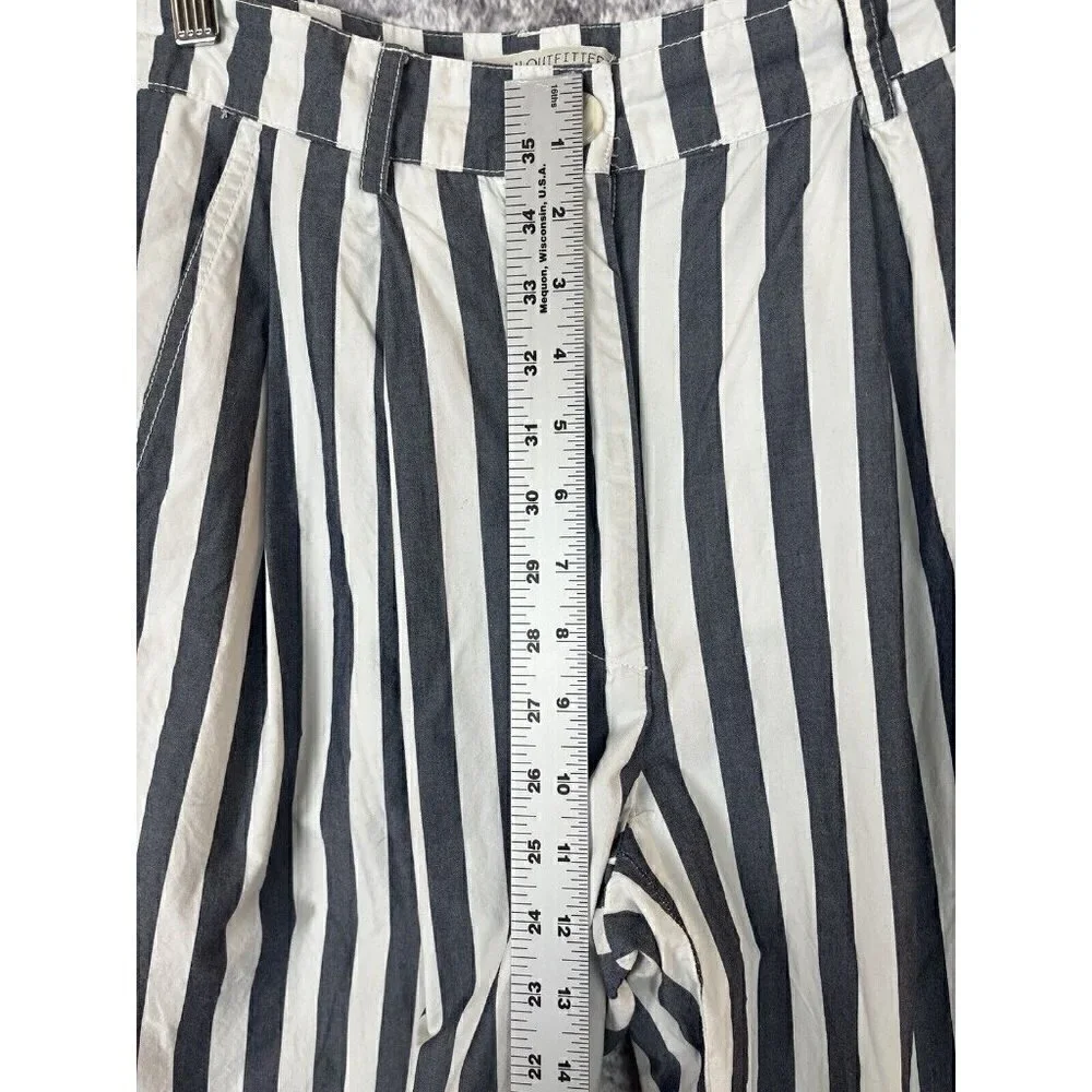 Urban Outfitters‎ Percy Tapered Pleated High Rise Striped Blue White Pants 4